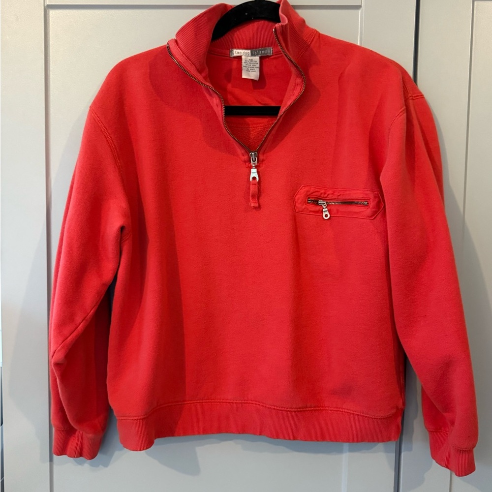 Two Dog Island Red Quarter-Zip Pullover